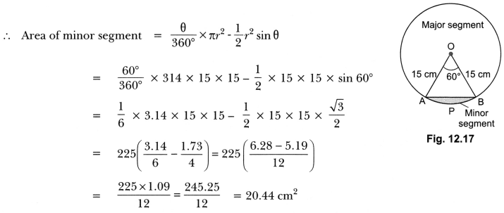 Areas Related to Circles Class 10 Extra Questions Maths Chapter 12 with Solutions Answers 35