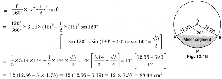 Areas Related to Circles Class 10 Extra Questions Maths Chapter 12 with Solutions Answers 36