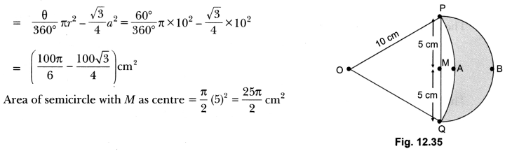 Areas Related to Circles Class 10 Extra Questions Maths Chapter 12 with Solutions Answers 59
