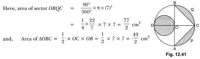 Areas Related to Circles Class 10 Extra Questions Maths Chapter 12 with Solutions Answers 72