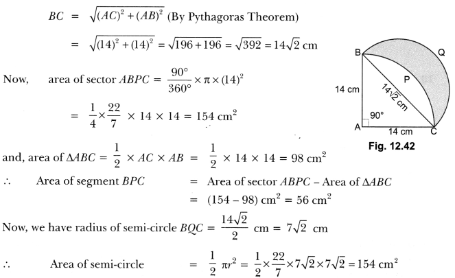 Areas Related to Circles Class 10 Extra Questions Maths Chapter 12 with Solutions Answers 74