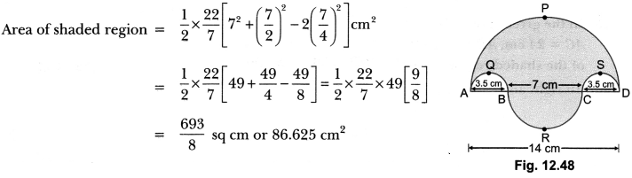 Areas Related to Circles Class 10 Extra Questions Maths Chapter 12 with Solutions Answers 84