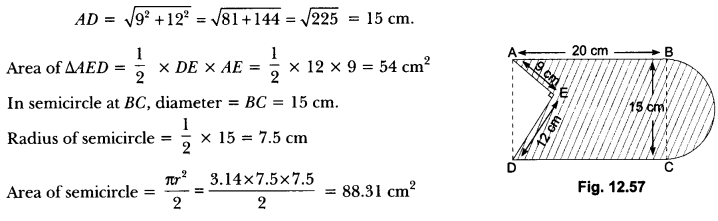 Areas Related to Circles Class 10 Extra Questions Maths Chapter 12 with Solutions Answers 98