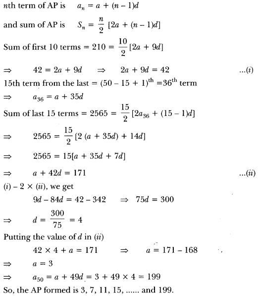 Arithmetic Progressions Class 10 Extra Questions Maths Chapter 5 with Solutions Answers 14