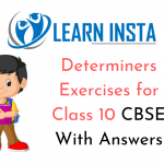 Determiners Exercises for Class 10