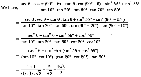 Introduction to Trigonometry Class 10 Extra Questions Maths Chapter 8 with Solutions Answers 45