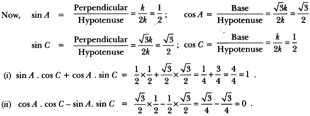 Introduction to Trigonometry Class 10 Extra Questions Maths Chapter 8 with Solutions Answers 49