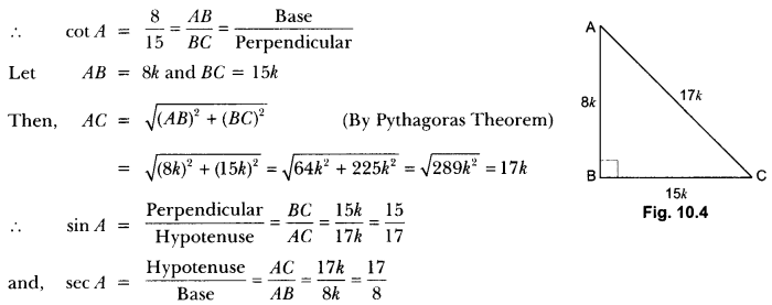 Introduction to Trigonometry Class 10 Extra Questions Maths Chapter 8 with Solutions Answers 5