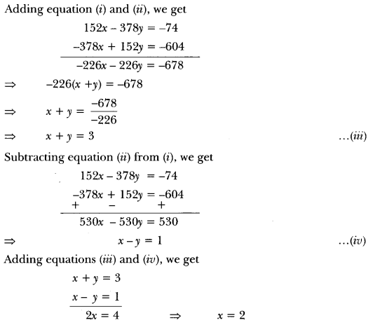 Pair of Linear Equations in Two Variables Class 10 Extra Questions Maths Chapter 3 with Solutions Answers 14