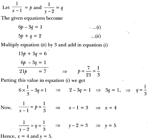 linear equations questions class 10