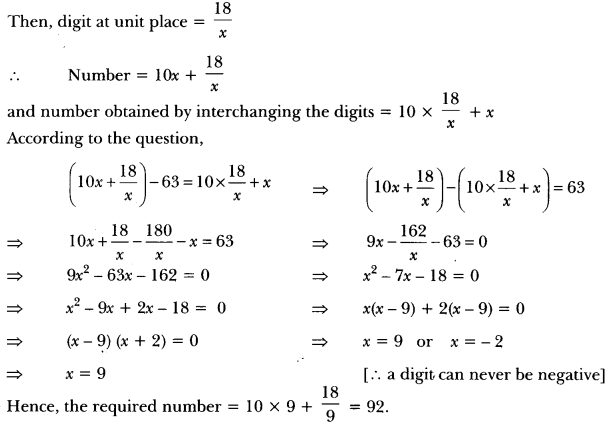 quadratic equation word problems class 10 icse mcq