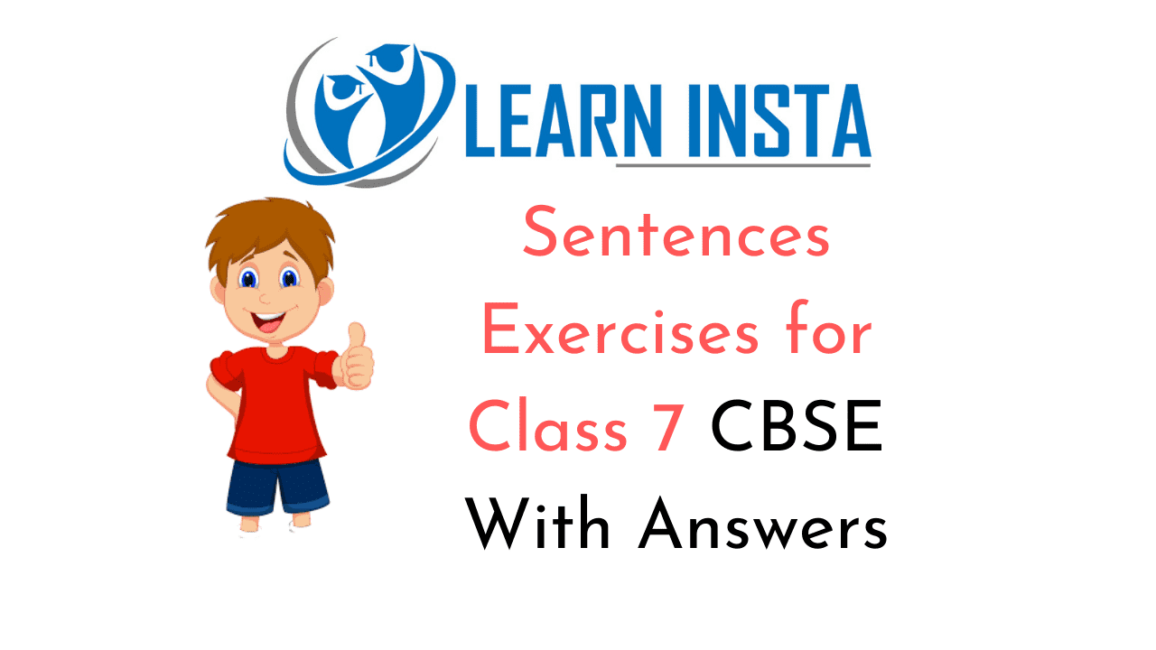Sentences Exercises For Class 7 CBSE With Answers