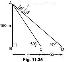 Some Applications of Trigonometry Class 10 Extra Questions Maths Chapter 9 with Solutions Answers 27