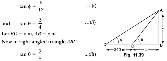 Some Applications of Trigonometry Class 10 Extra Questions Maths Chapter 9 with Solutions Answers 32