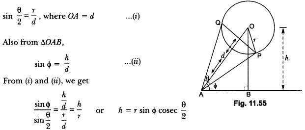 Some Applications of Trigonometry Class 10 Extra Questions Maths Chapter 9 with Solutions Answers 64