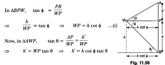 Some Applications of Trigonometry Class 10 Extra Questions Maths Chapter 9 with Solutions Answers 65