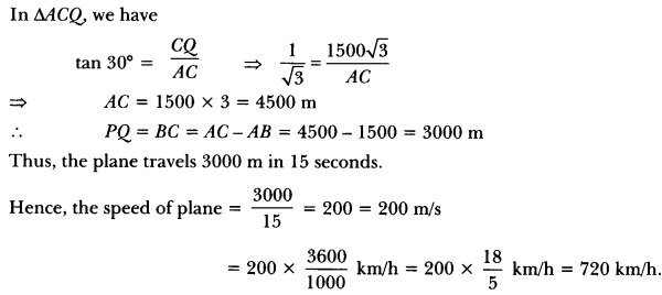 Some Applications of Trigonometry Class 10 Extra Questions Maths Chapter 9 with Solutions Answers 67