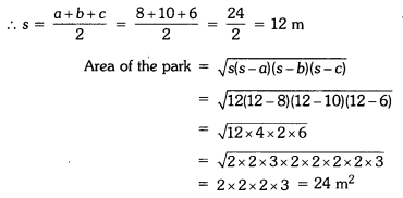 Heron’s Formula Class 9 Extra Questions Maths Chapter 12 with Solutions Answers 10