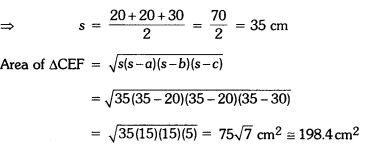Heron’s Formula Class 9 Extra Questions Maths Chapter 12 with Solutions Answers 13