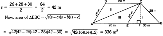 Heron’s Formula Class 9 Extra Questions Maths Chapter 12 with Solutions Answers 15