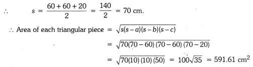 Heron’s Formula Class 9 Extra Questions Maths Chapter 12 with Solutions Answers 17