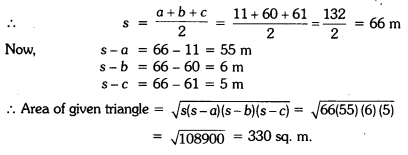 Heron’s Formula Class 9 Extra Questions Maths Chapter 12 with Solutions Answers 4