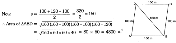 Heron’s Formula Class 9 Extra Questions Maths Chapter 12 with Solutions Answers 5