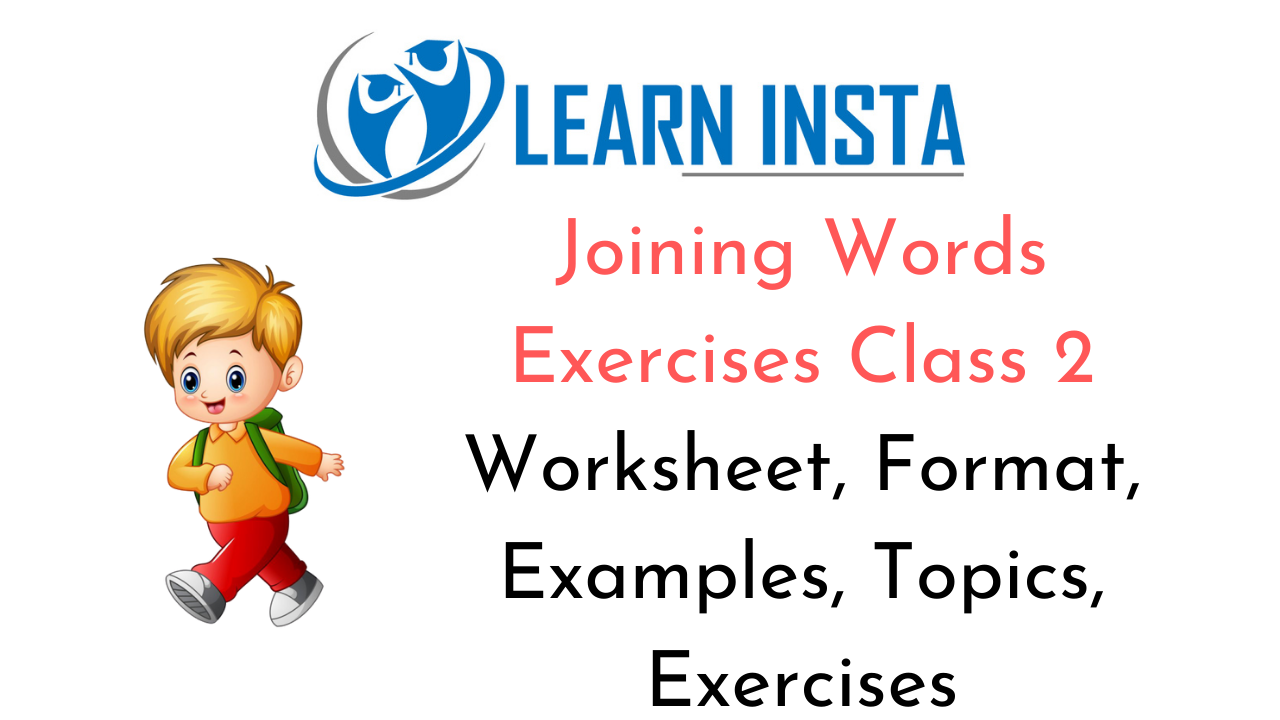 Joining Words Worksheet Exercises for Class 2 Examples with Answers CBSE 1