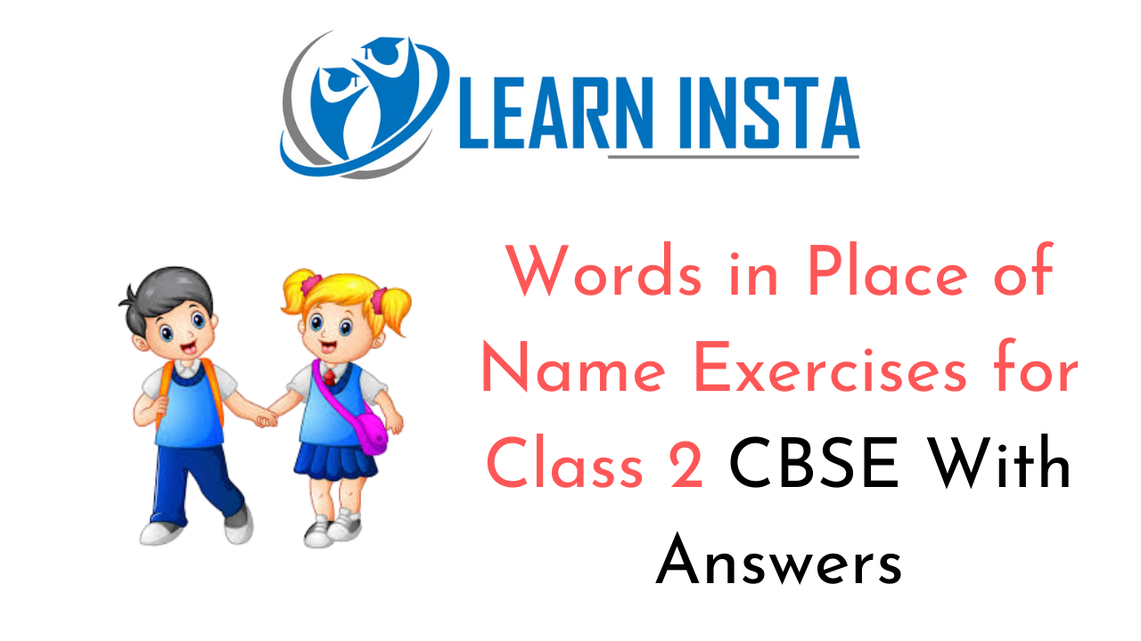 Words in Place of Name Worksheet Exercises for Class 2 Examples with Answers CBSE 1