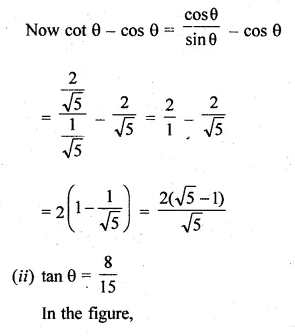 ML Aggarwal Class 10 Solutions for ICSE Maths Chapter 18 Trigonometric Identities Chapter Test Q1.2