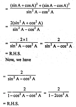 ML Aggarwal Class 10 Solutions for ICSE Maths Chapter 18 Trigonometric Identities Chapter Test Q10.1