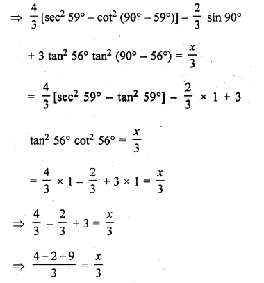 ML Aggarwal Class 10 Solutions for ICSE Maths Chapter 18 Trigonometric Identities Chapter Test Q3.1