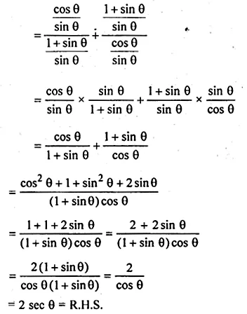 ML Aggarwal Class 10 Solutions for ICSE Maths Chapter 18 Trigonometric Identities Chapter Test Q6.2