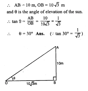 ML Aggarwal Class 10 Solutions for ICSE Maths Chapter 20 Heights and Distances Ex 20 Q1.1