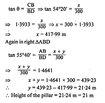 ML Aggarwal Class 10 Solutions for ICSE Maths Chapter 20 Heights and Distances Ex 20 Q14.2