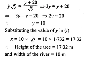 ML Aggarwal Class 10 Solutions for ICSE Maths Chapter 20 Heights and Distances Ex 20 Q17.2
