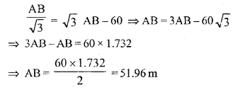 ML Aggarwal Class 10 Solutions for ICSE Maths Chapter 20 Heights and Distances Ex 20 Q20.2