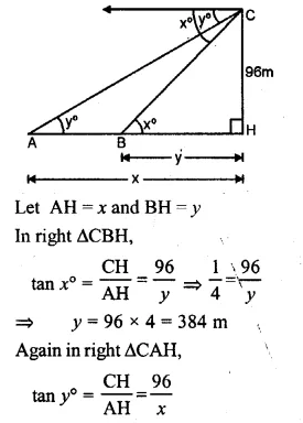 ML Aggarwal Class 10 Solutions for ICSE Maths Chapter 20 Heights and Distances Ex 20 Q23.1