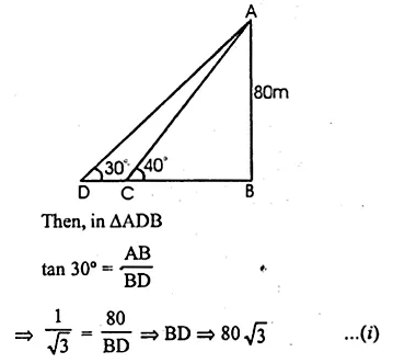 ML Aggarwal Class 10 Solutions for ICSE Maths Chapter 20 Heights and Distances Ex 20 Q26.1
