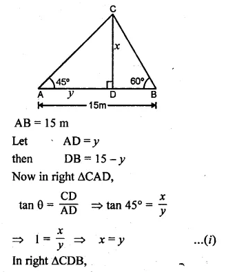 ML Aggarwal Class 10 Solutions for ICSE Maths Chapter 20 Heights and Distances Ex 20 Q27.1