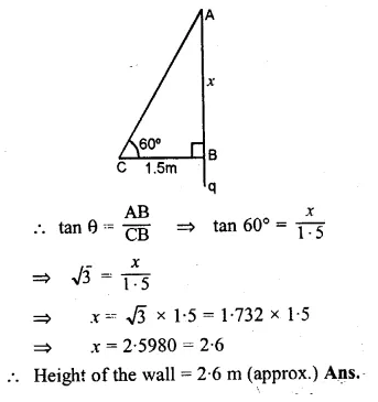ML Aggarwal Class 10 Solutions for ICSE Maths Chapter 20 Heights and Distances Ex 20 Q3.1