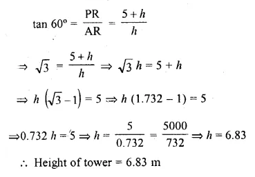 ML Aggarwal Class 10 Solutions for ICSE Maths Chapter 20 Heights and Distances Ex 20 Q33.2