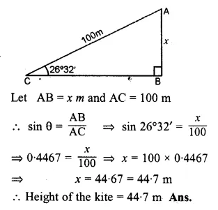 ML Aggarwal Class 10 Solutions for ICSE Maths Chapter 20 Heights and Distances Ex 20 Q8.1