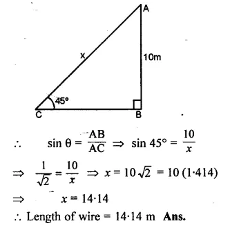 ML Aggarwal Class 10 Solutions for ICSE Maths Chapter 20 Heights and Distances Ex 20 Q9.1