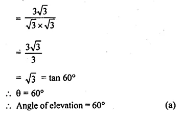 ML Aggarwal Class 10 Solutions for ICSE Maths Chapter 20 Heights and Distances MCQS Q7.2