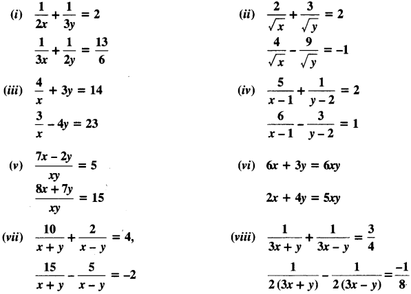 NCERT Solutions for Class 10 Maths Chapter 3 Pair of Linear Equations in Two Variables Ex 3.6 1