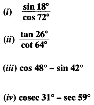 NCERT Solutions for Class 10 Maths Chapter 8 Introduction to Trigonometry Ex 8.3 1