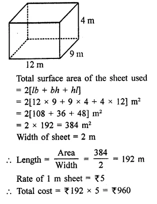 RD Sharma Class 9 Solutions Chapter 18 Surface Areas and Volume of a Cuboid and Cube Ex 18.1 Q11.1