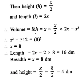 RD Sharma Class 9 Solutions Chapter 18 Surface Areas and Volume of a Cuboid and Cube Ex 18.2 Q5.1