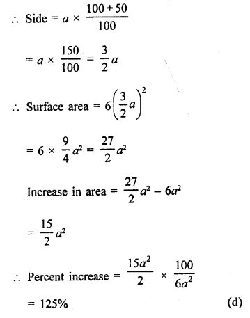 RD Sharma Class 9 Solutions Chapter 18 Surface Areas and Volume of a Cuboid and Cube MCQS Q21.1